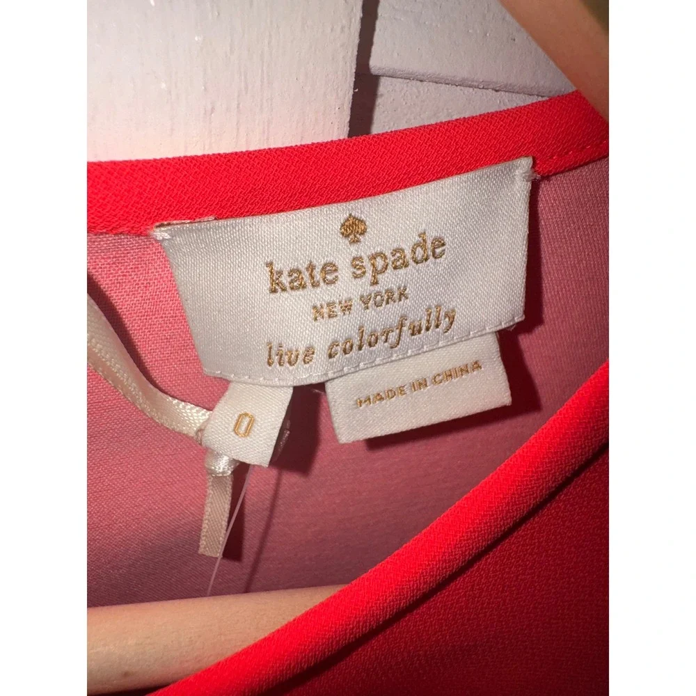 Kate Spade Sleeveless Bow Top Women Geranium Red Keyhole NJMU5699 Size 0